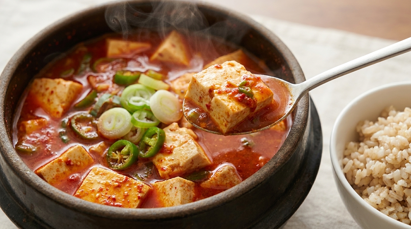 Koreanischer Soft-Tofu-Eintopf (Sundubu-jjigae)