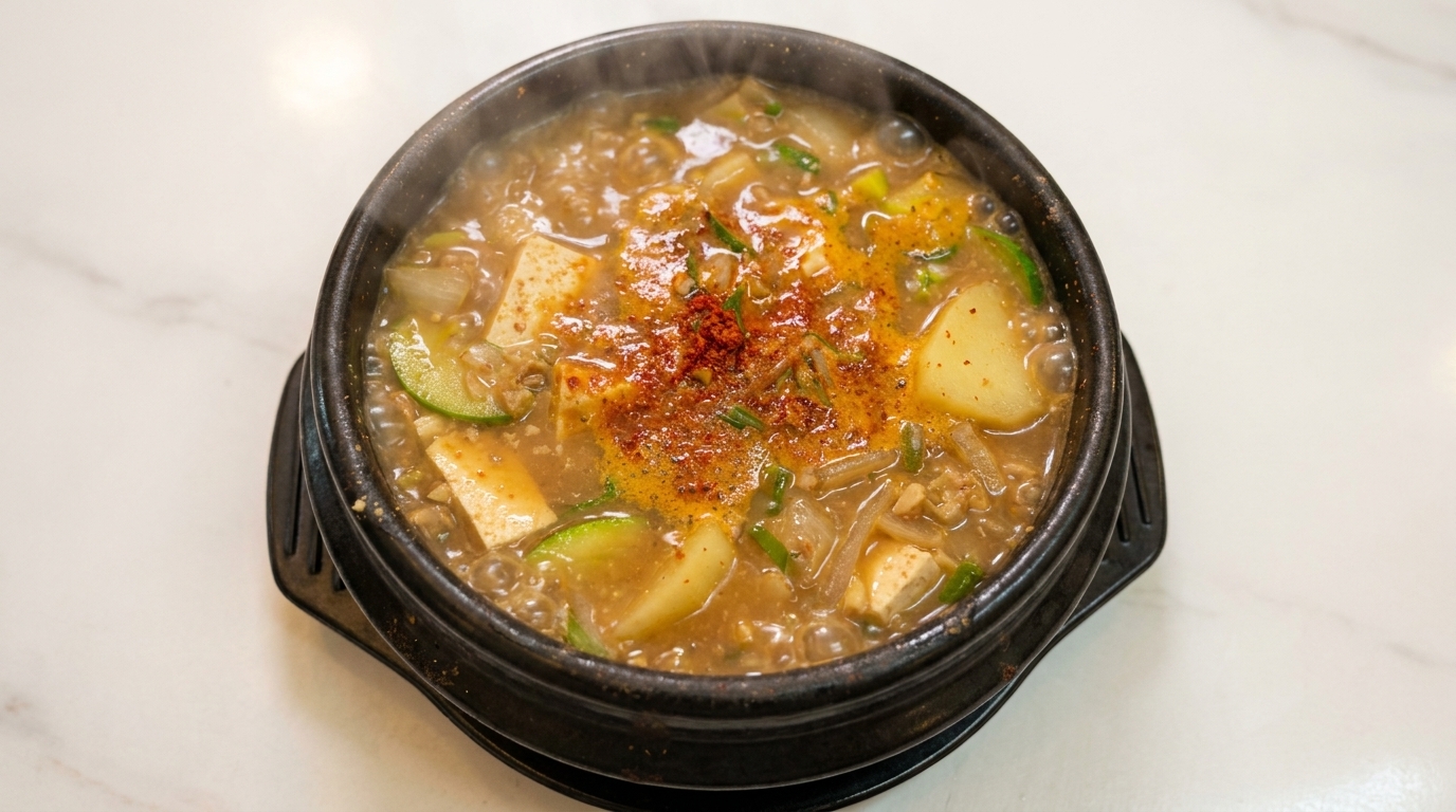 Traditioneller Koreanischer Sojabohnen-Eintopf (Doenjang-jjigae)