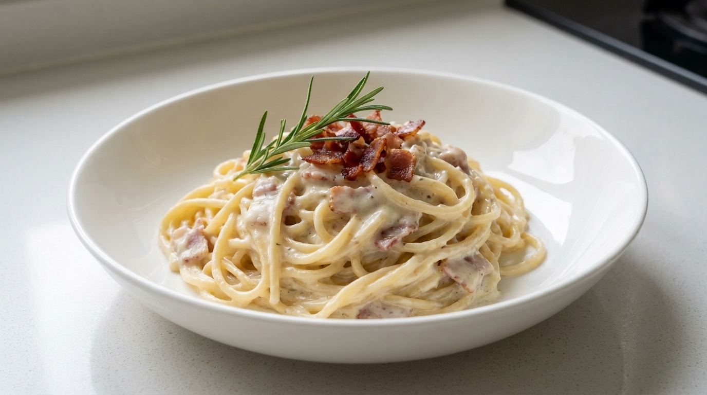 Cremige Speck-Pilz-Pasta