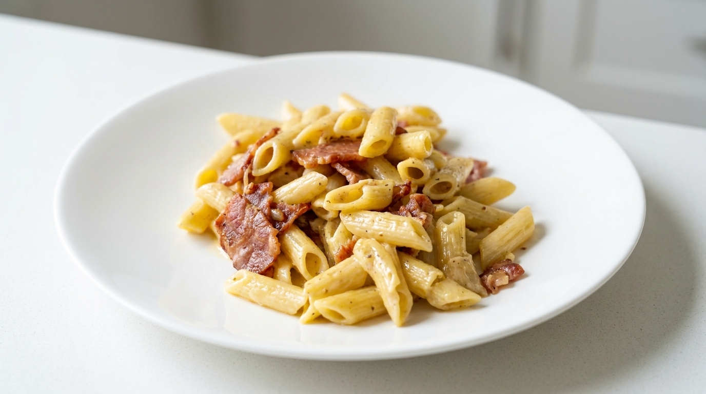 Cremige Speck-Penne