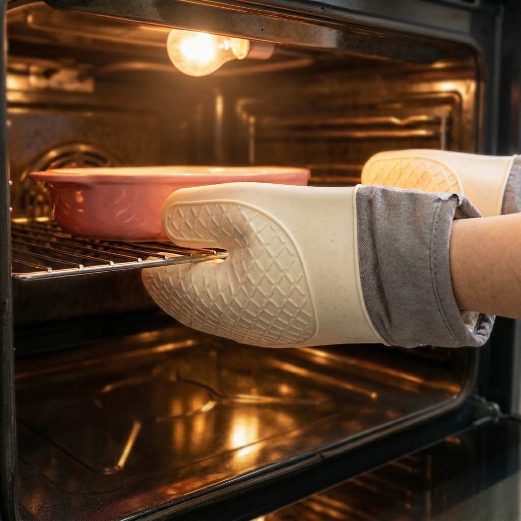 Mehl und Tomatenmark werden mit dem gebräunten Rindfleisch in der Pfanne vermengt.