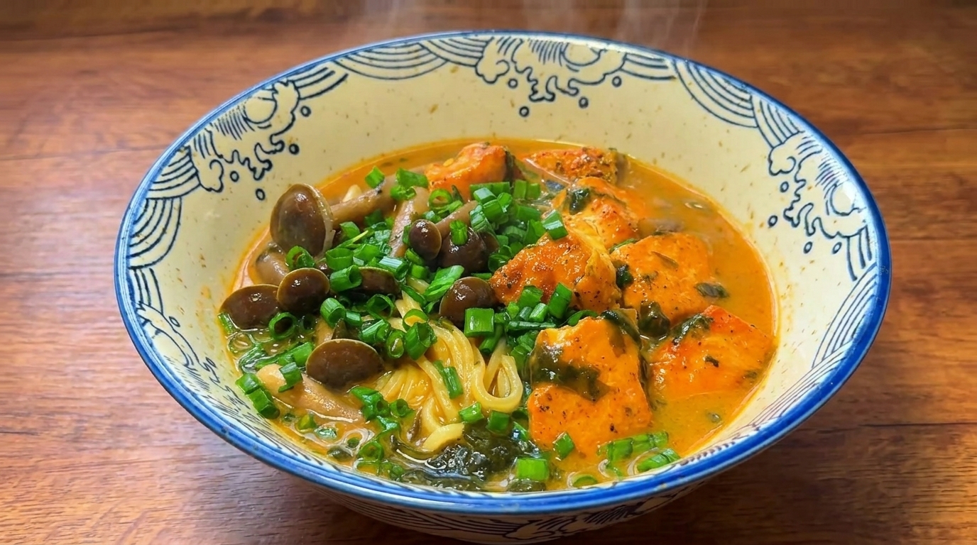 Würzige Miso-Lachs-Ramen