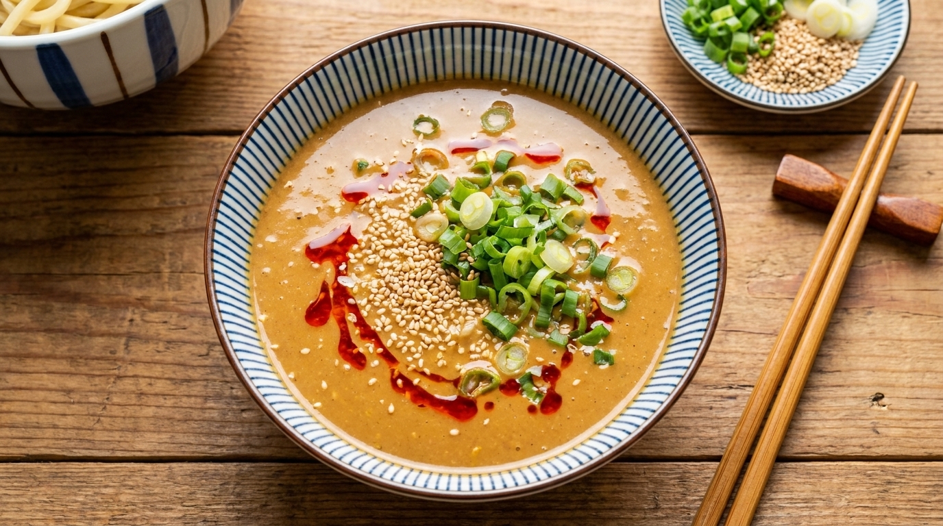 Japanisches Miso-Sojamilch-Tsukemen
