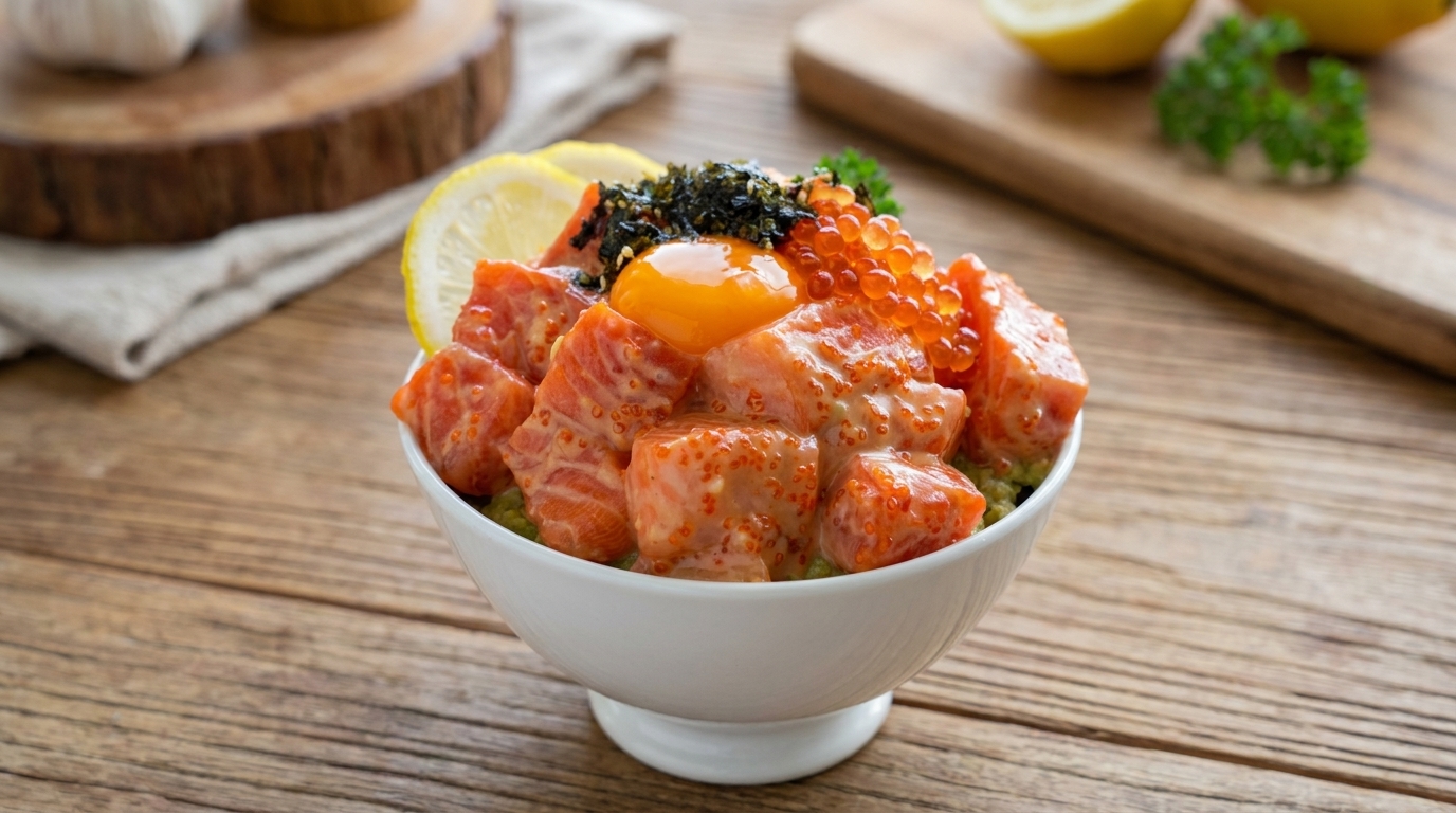 Lachs-Avocado-Poke-Bowl