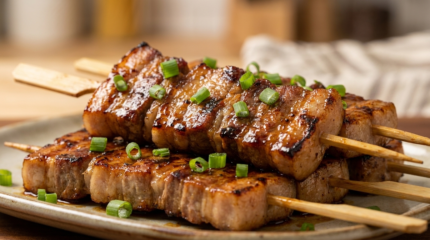 Würzige Schweinebauch-Spieße