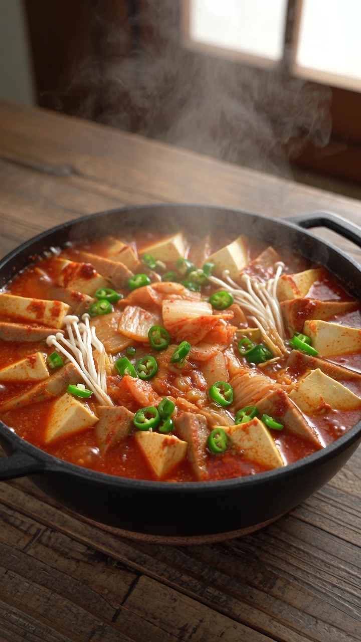 Vegetarischer Koreanischer Armeetopf (Budae Jigae)