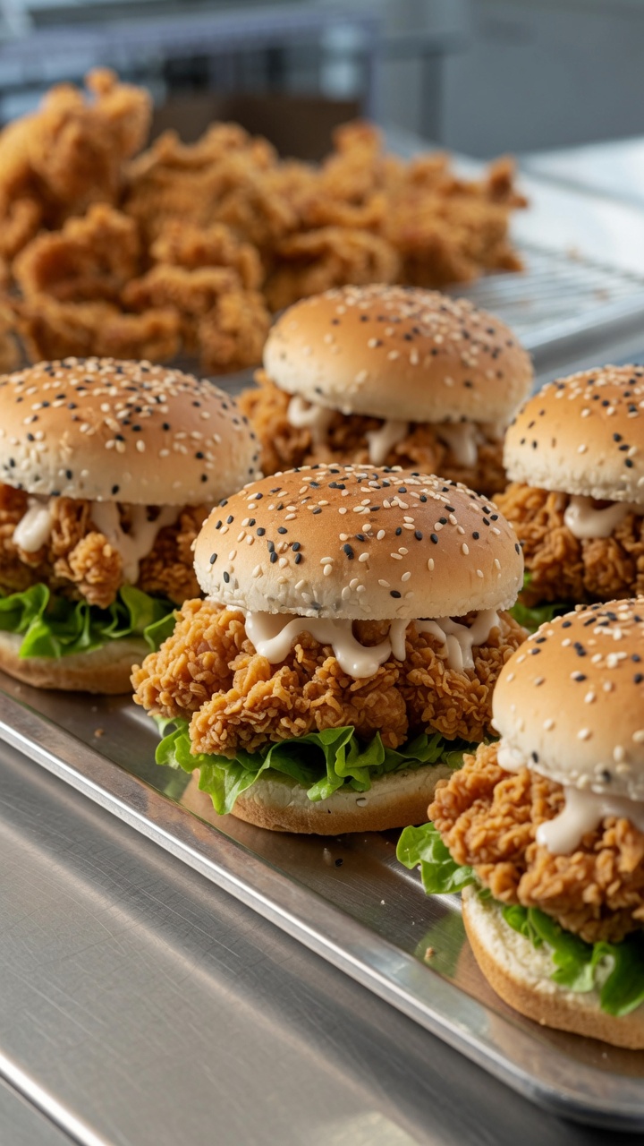 Knuspriger Hähnchenschenkel-Burger