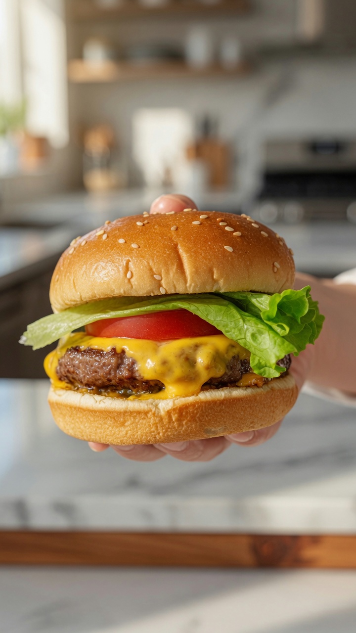 Klassischer Angus-Beef Cheeseburger