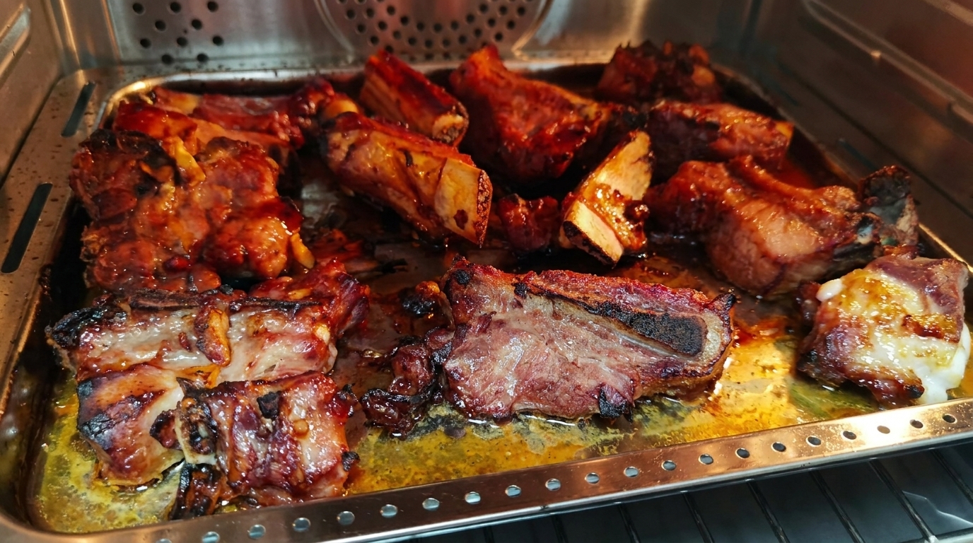 Honig-glasierte gebratene Schweinerippchen
