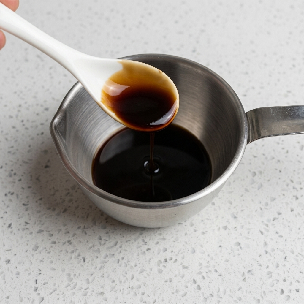 Ketchup und Char-Siu-Sauce werden in die Sojasaucen-Basis gerührt.