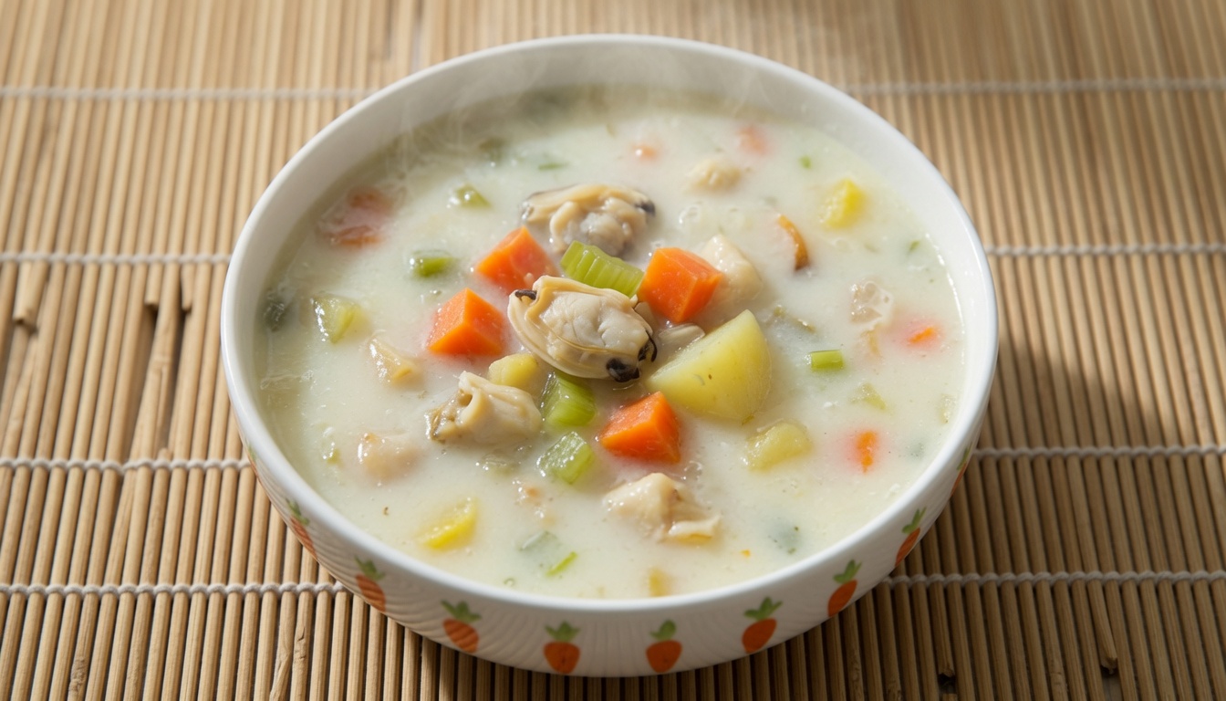 Cremige Muschel-Kartoffel-Suppe für Kleinkinder
