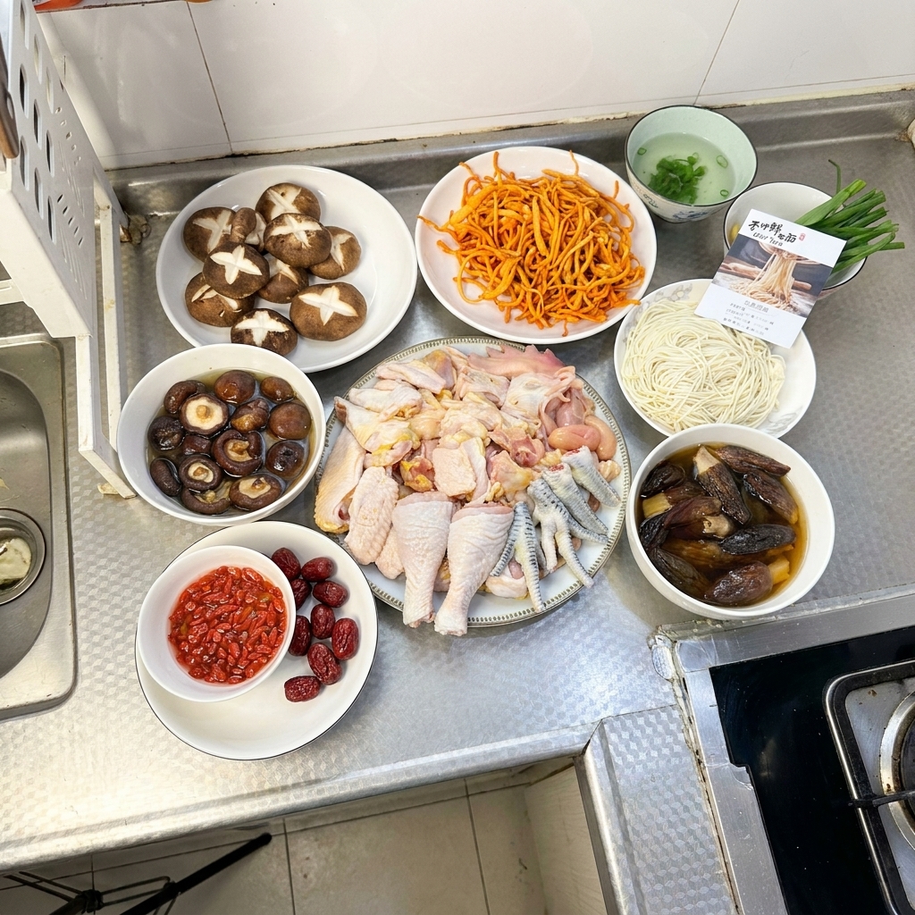 Ingwerscheiben in einem heißen Wok, die leicht bräunen und ihr Aroma abgeben.