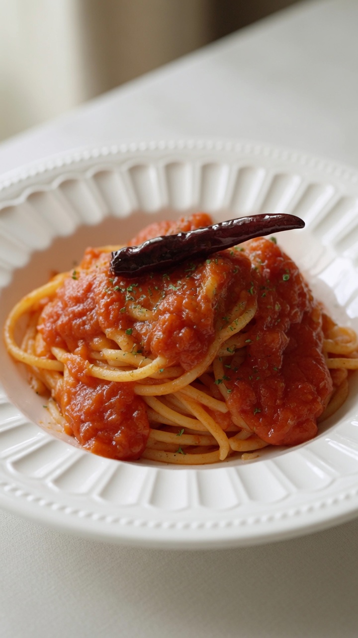 Erfrischende, scharfe Tomaten-Pasta