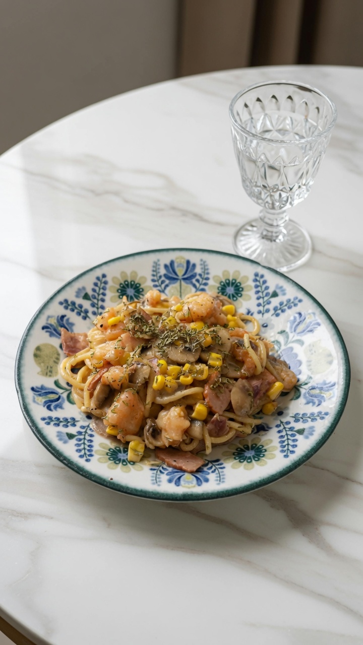Snow King cremige Pilz-Spaghetti