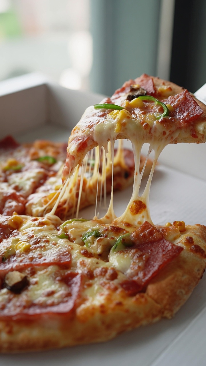 Klassische hausgemachte Schinken-Gemüse-Pizza