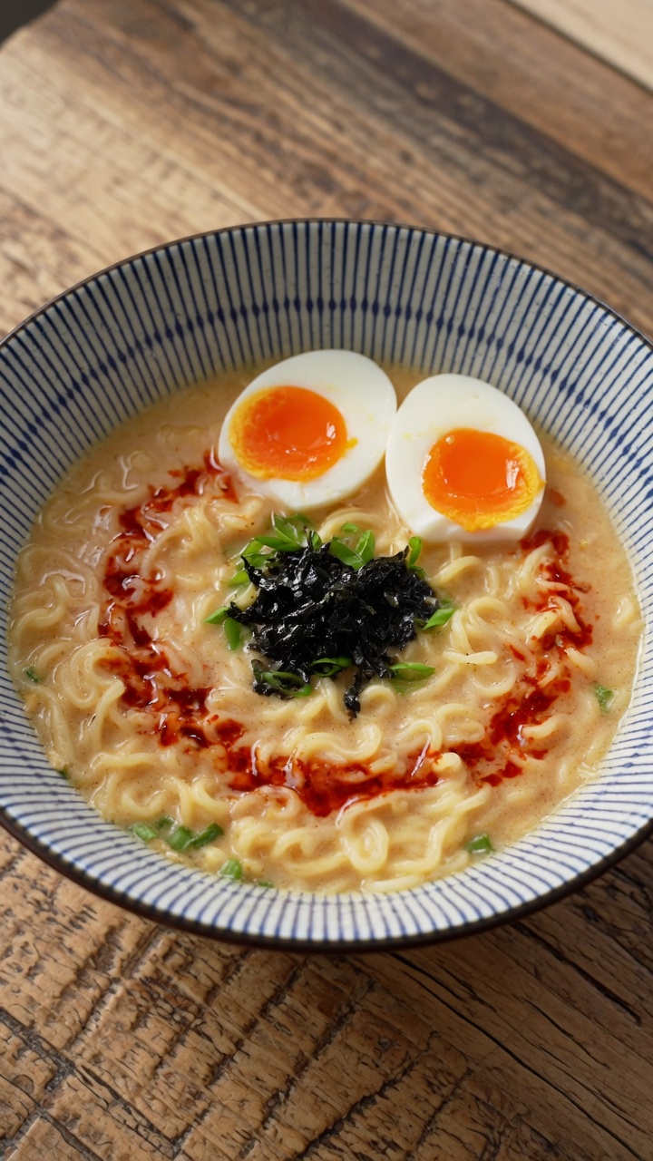 Einfache cremige Ramen im Tonkotsu-Stil