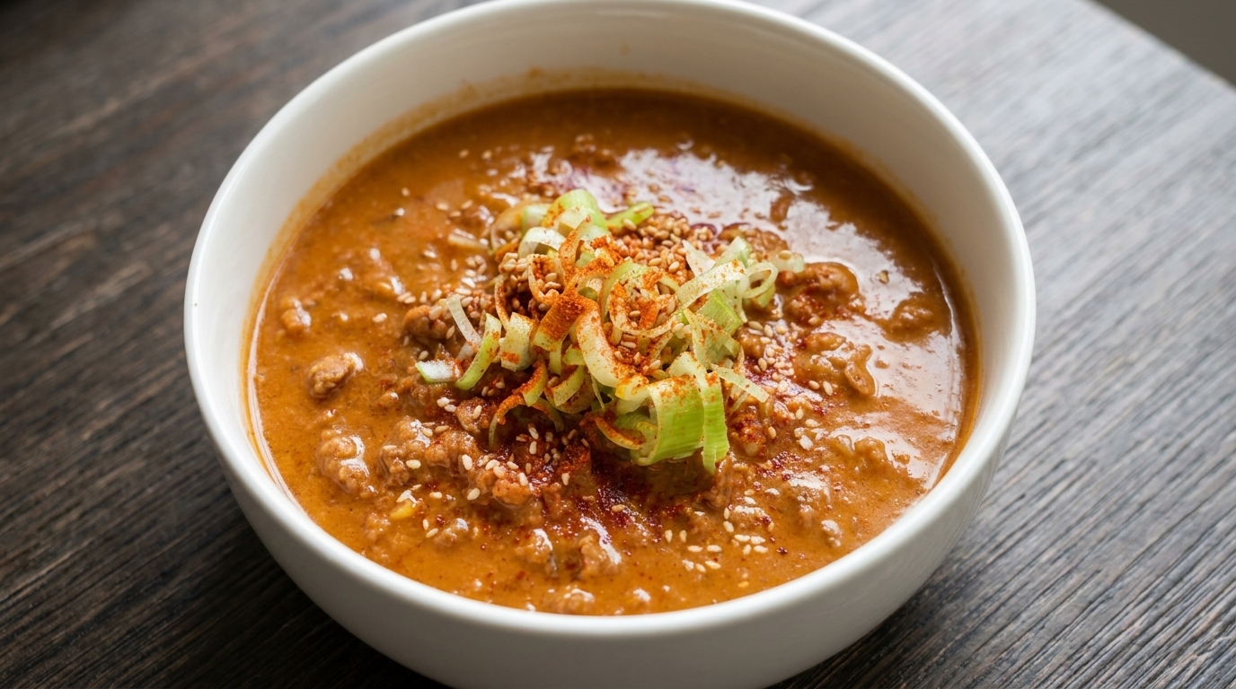 Cremige japanische Miso-Sojamilch-Dippnudeln