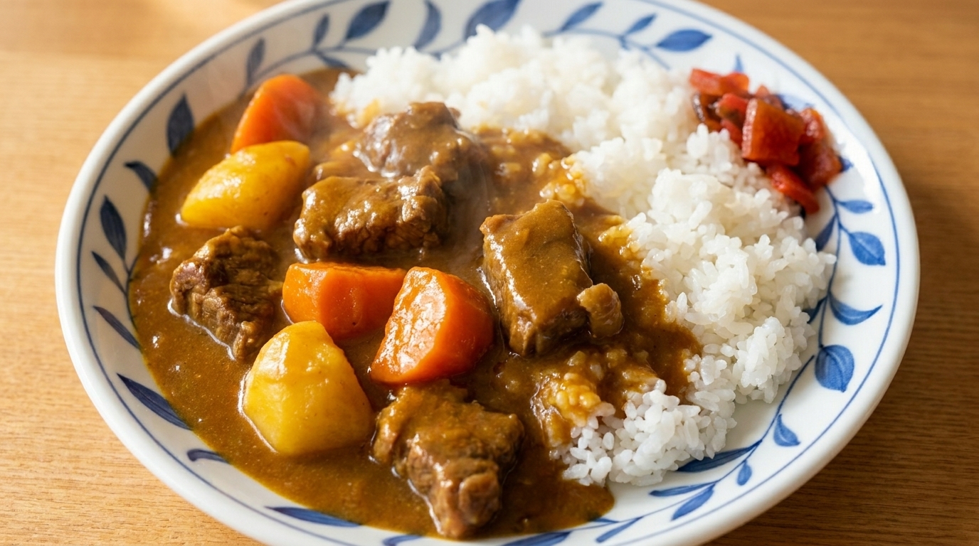 Herzhaftes japanisches Rinder-Curry (Kare Raisu)