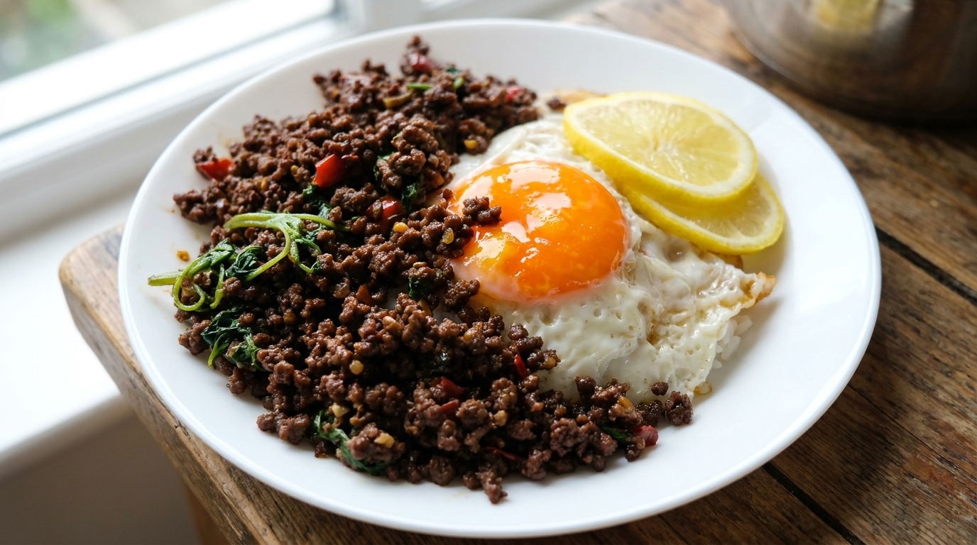Thai-Basilikum-Rindfleisch (Pad Krapow)