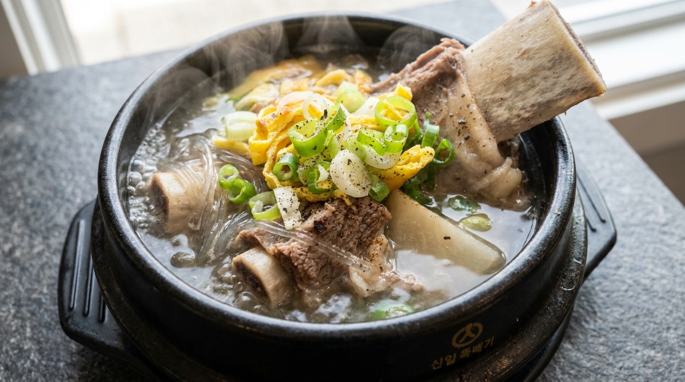 Authentische koreanische Rippchensuppe (Galbitang)