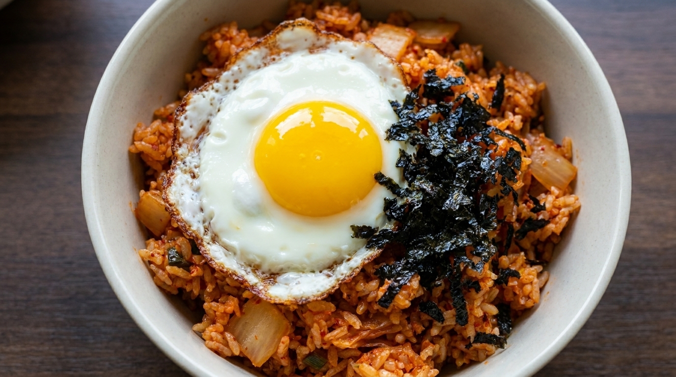 Würziger Kimchi-Reis in 10 Minuten