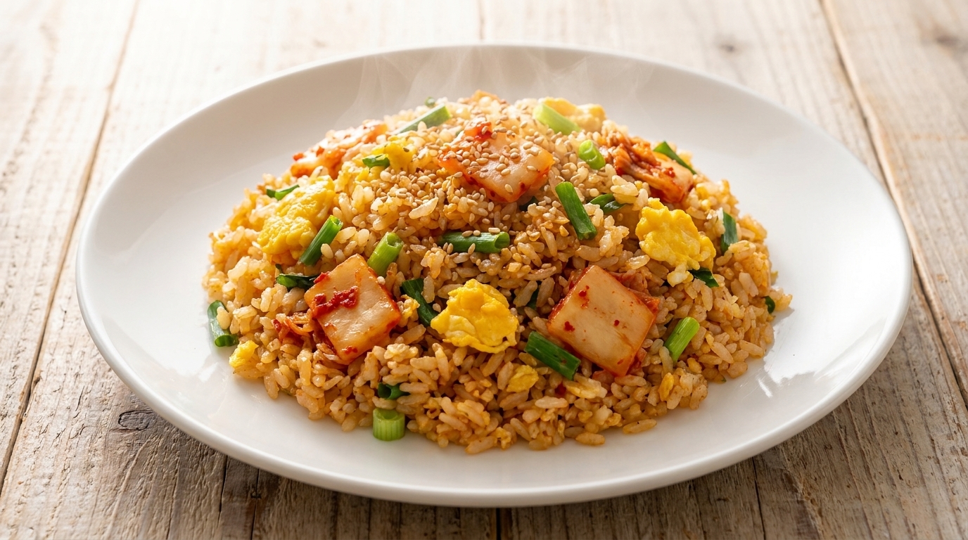 Herzhafter Kimchi-Eierreis
