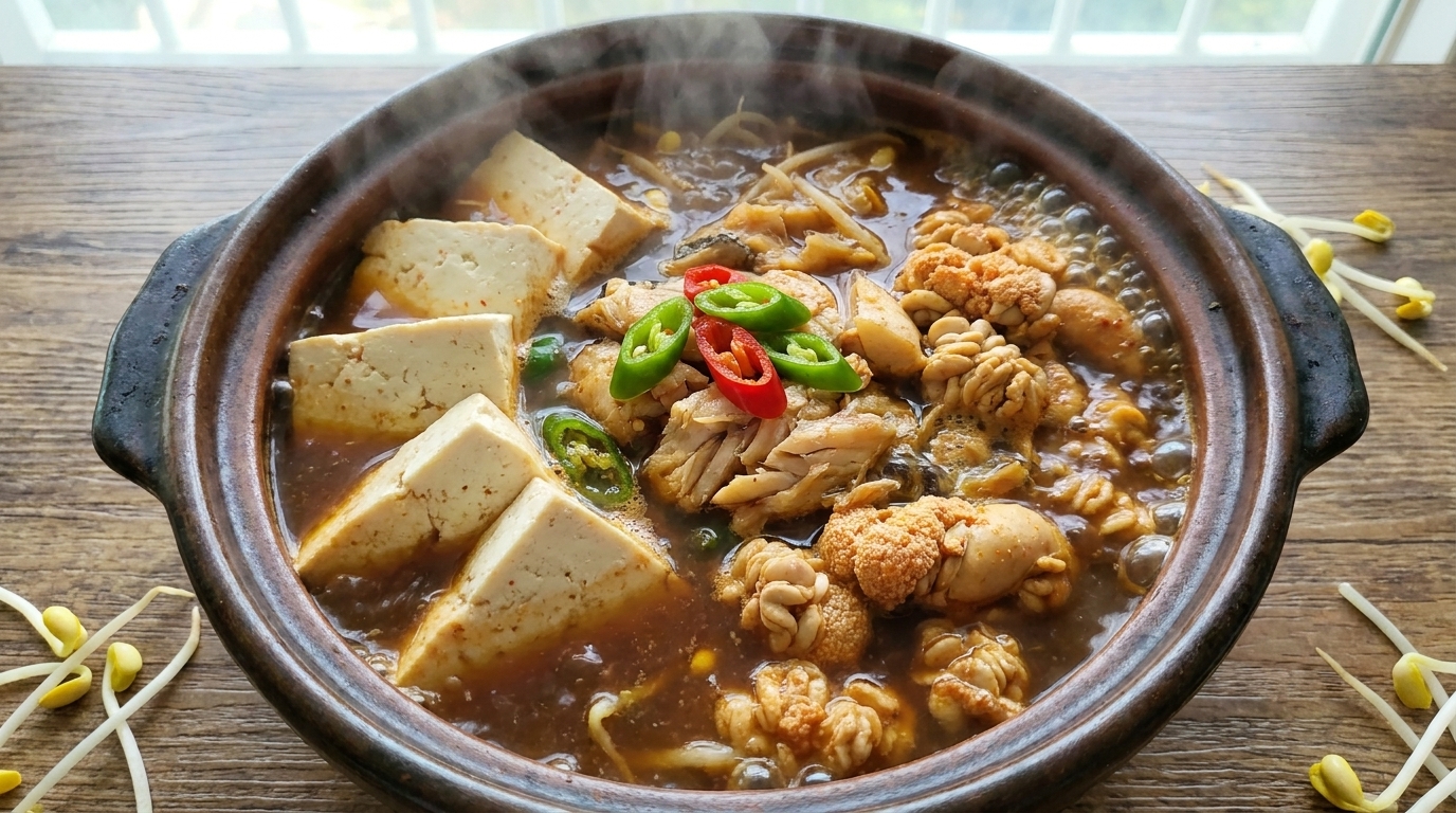 Yanbian Koreanische Fischrogen- und Bohnensprossensuppe