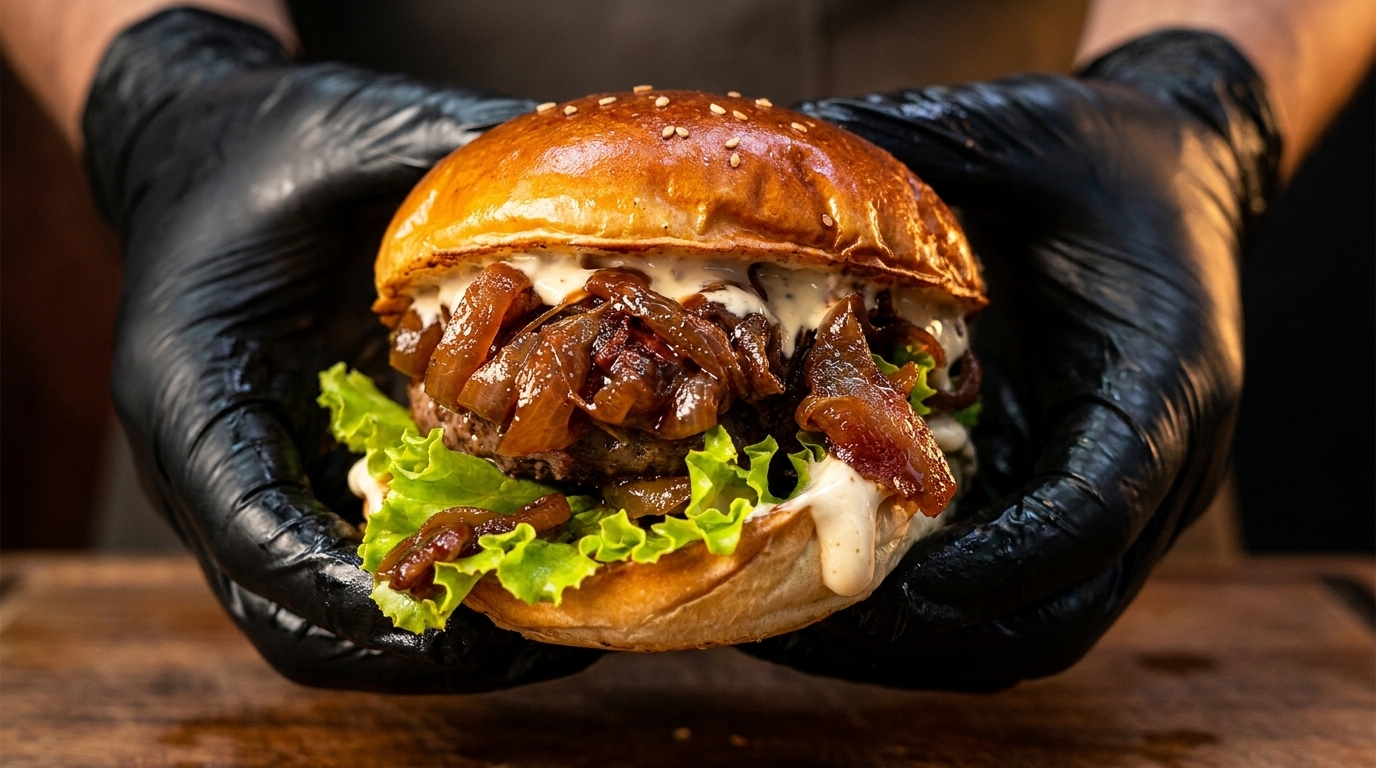 Geräucherte Bacon-Zwiebel-Konfitüre für Burger