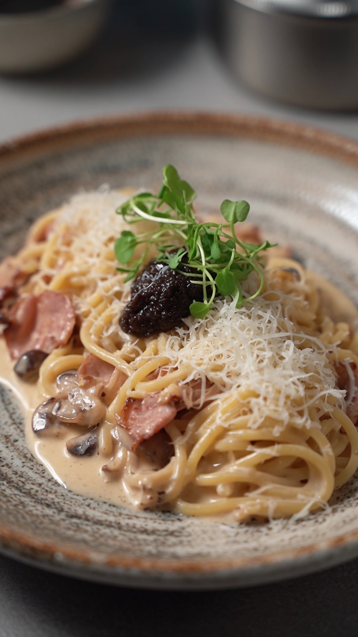 Cremige Trüffel-Bacon-Pasta