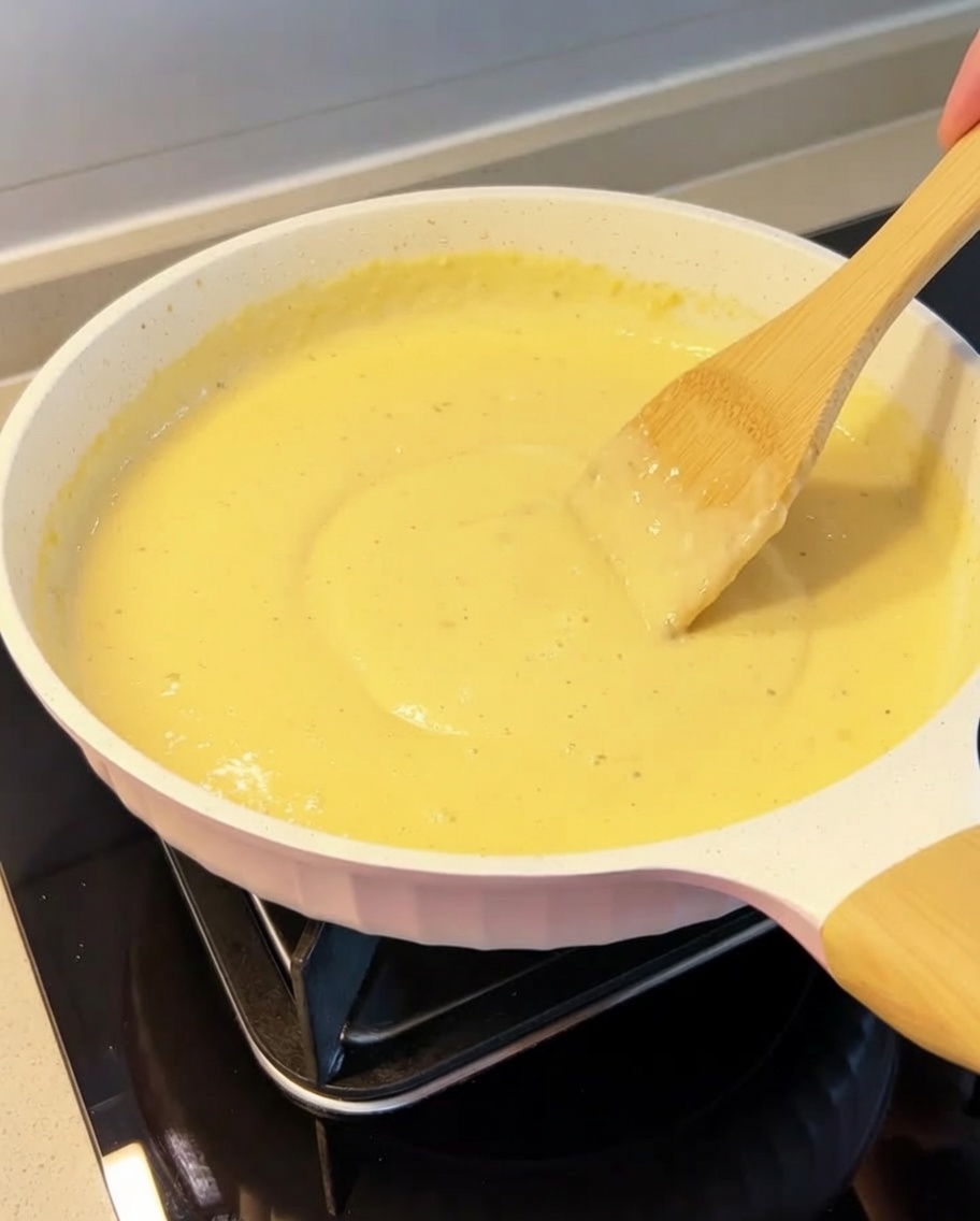 Spaghetti werden mit knusprigem Speck in der cremigen Sauce vermengt.