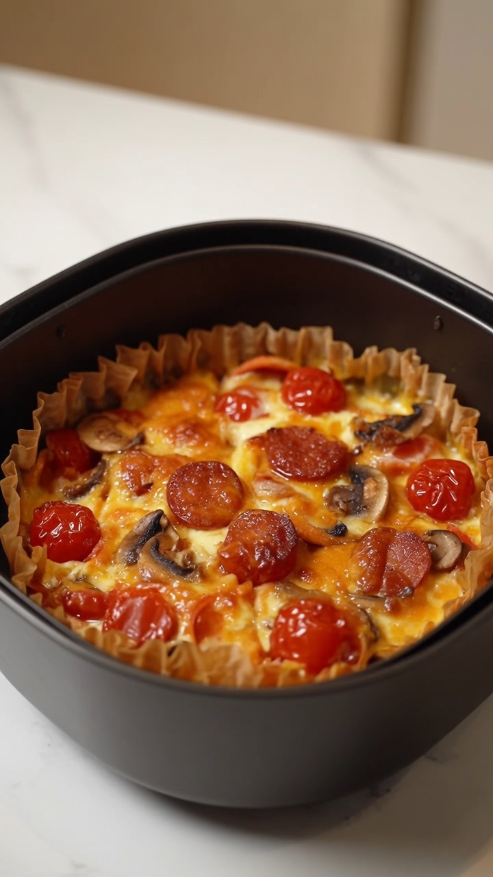 Knusprige Air-Fryer-Wonton-Pizza