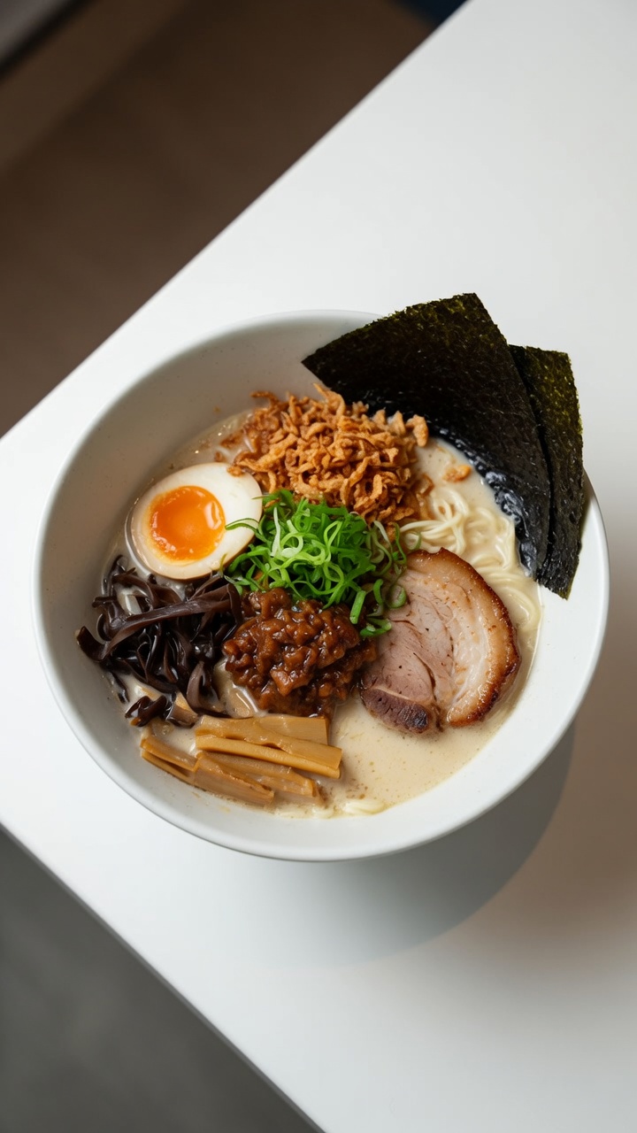 Schnelle japanische Tonkotsu Ramen