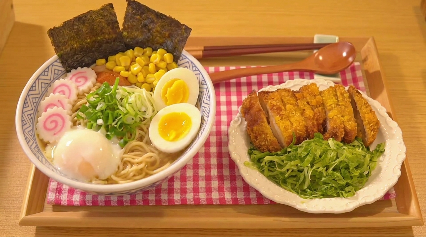 Ramen mit knusprigem Hähnchenschnitzel