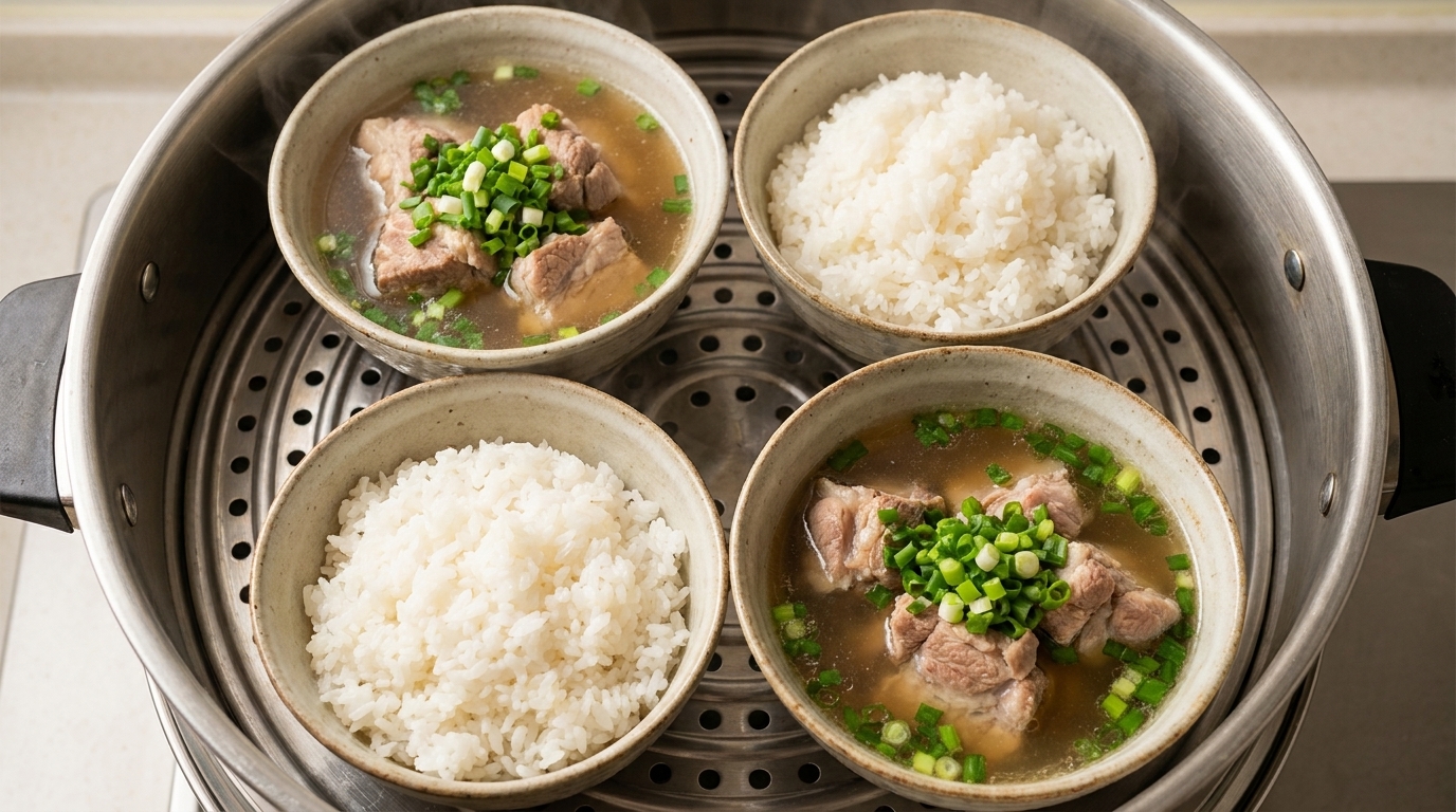 Hakka-Dampfschwein mit Reis