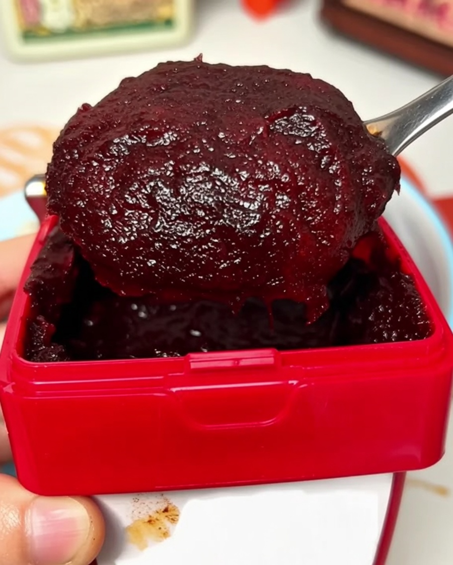 Die Zutaten für die scharfe Sauce werden mit der Frucht-Zwiebel-Basis vermengt.