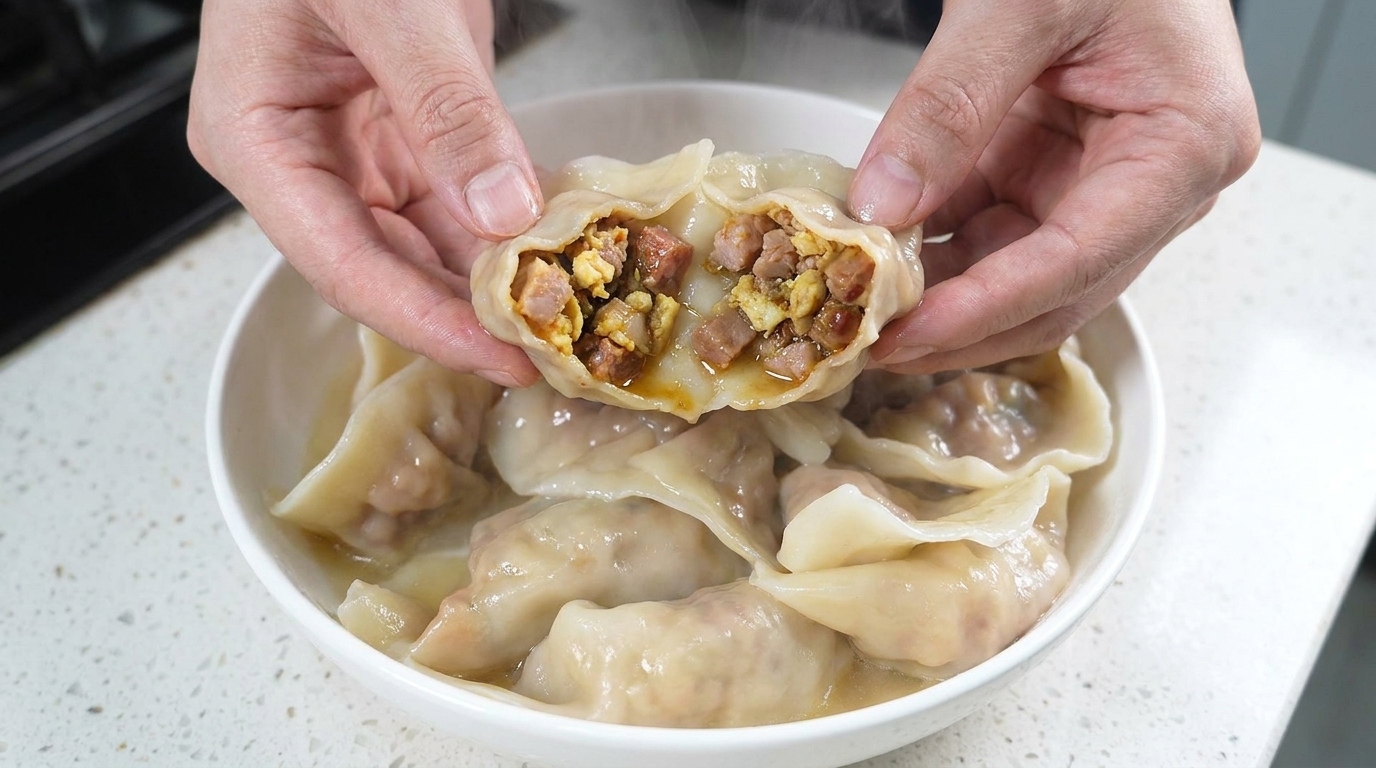 Herzhafte BBQ-Schweinebauch-Dumplings