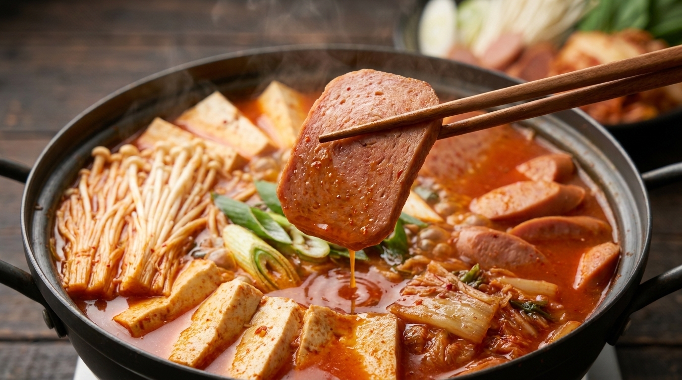 Authentischer Koreanischer Armeeeintopf (Budae Jjigae)