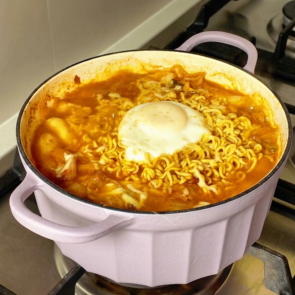 Instant-Nudelgewürz und Chilipulver werden in die Saucenschüssel gestreut.
