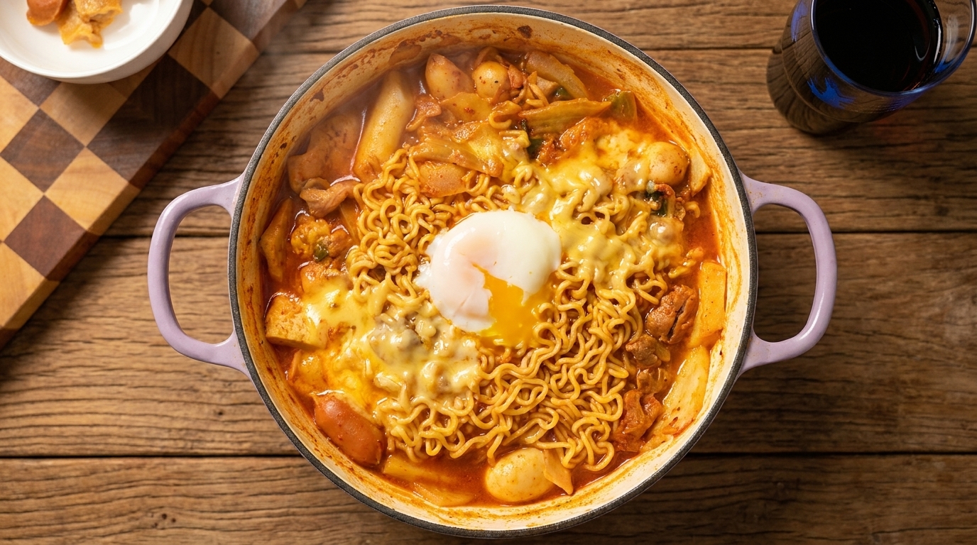 Koreanischer Armee-Eintopf (Budae Jjigae)