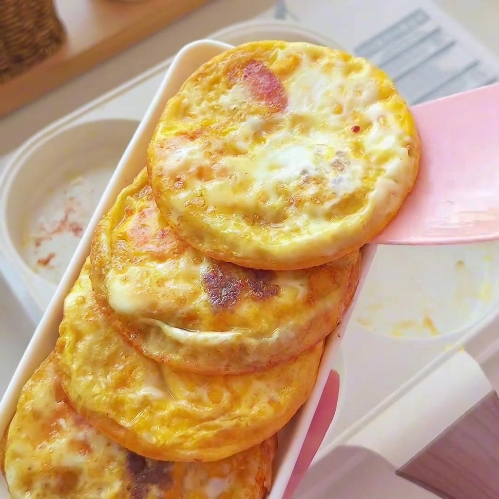 Flüssiger Teig wird in die leeren Abschnitte der Kochpfanne gegossen.