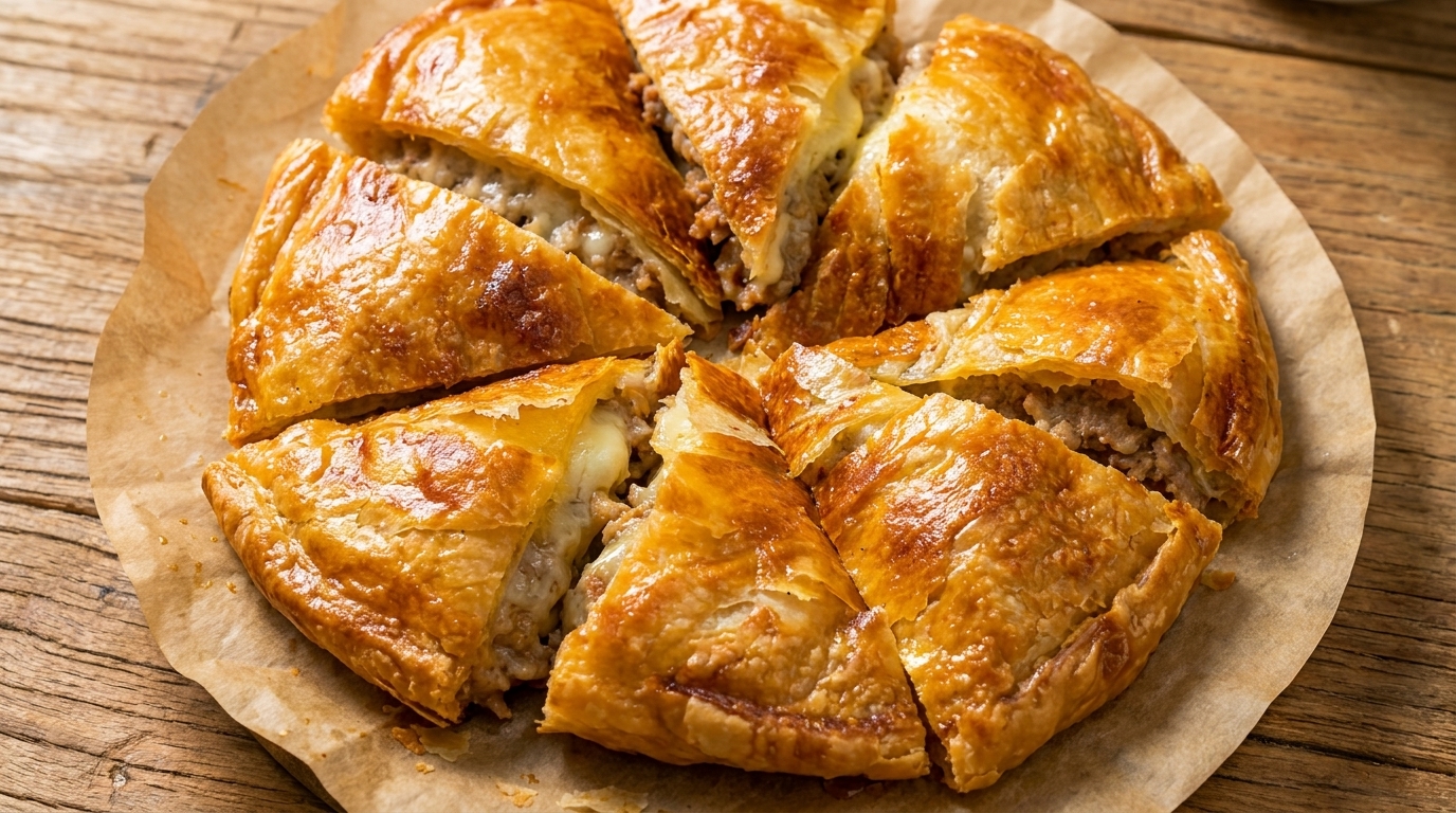 Air Fryer Käse-Fleisch-Frühlingszwiebel-Kuchen