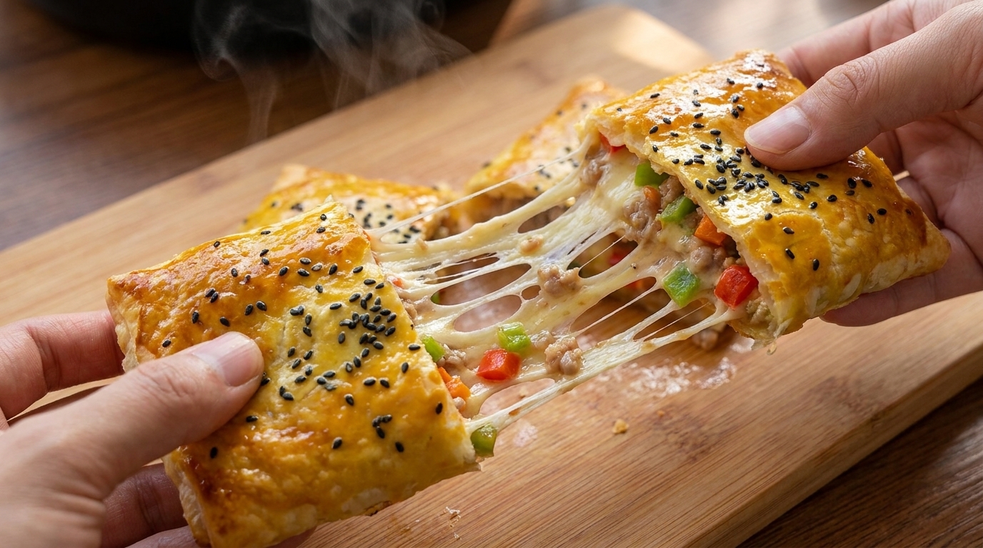 Air Fryer Käse und Schweinefleisch Teigtaschen