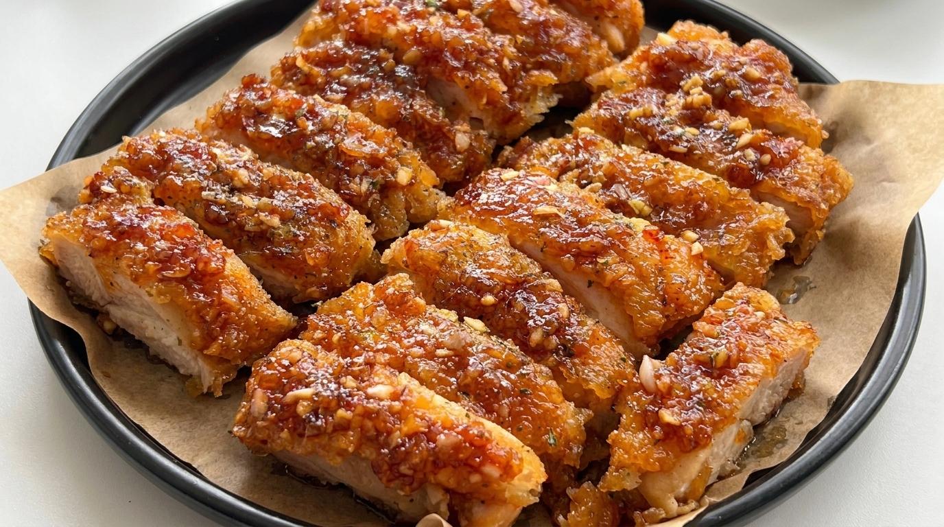 Knusprige Honig-Knoblauch-Hähnchenschenkel mit Butter
