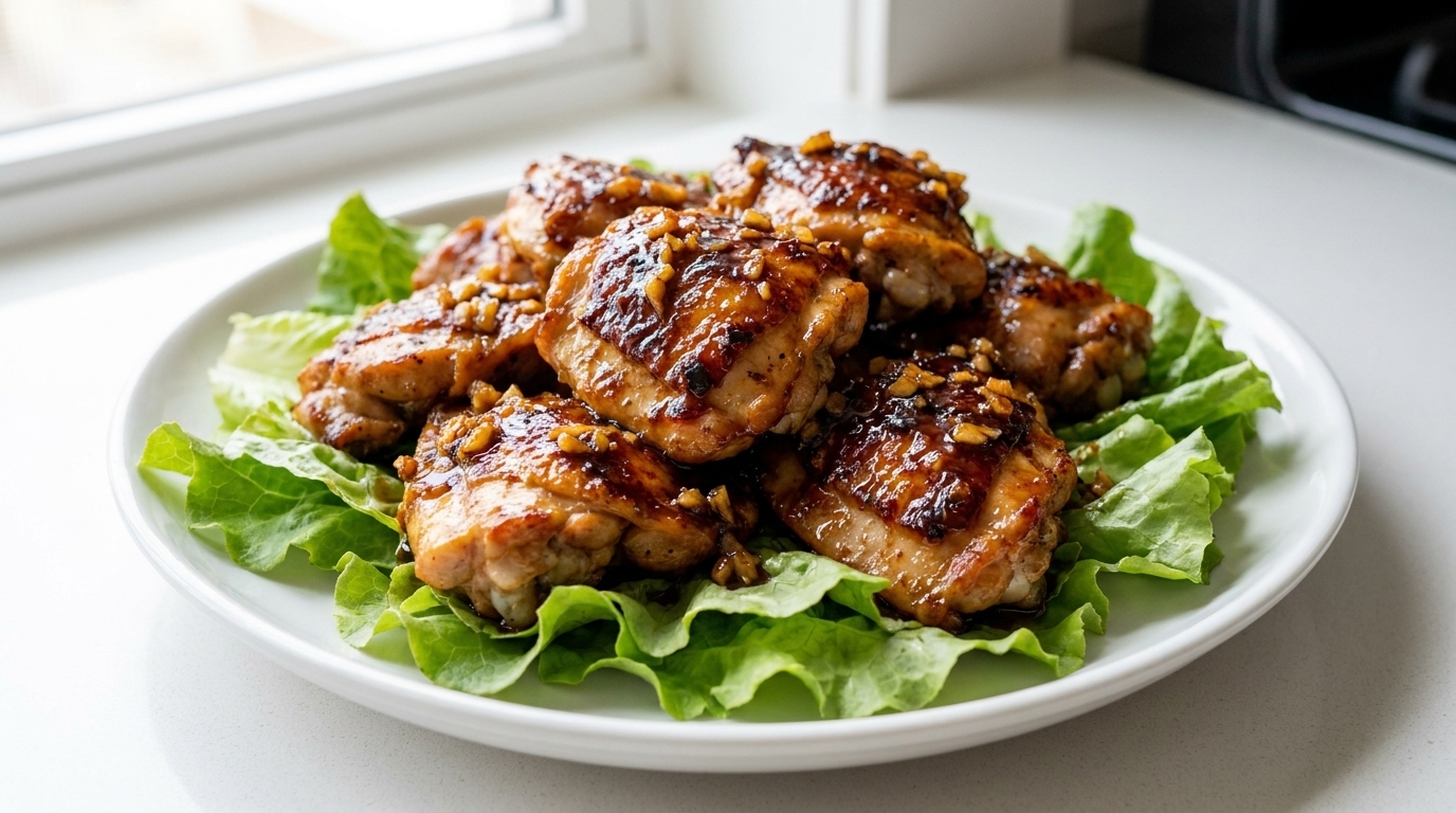Knuspriges Honig-Senf-Hähnchen mit Knoblauch und Butter