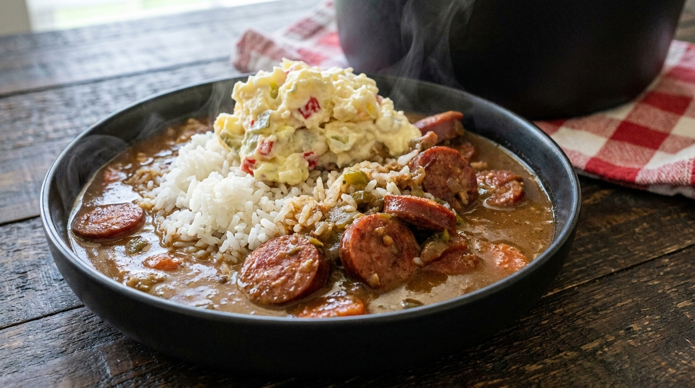 East Texas Gumbo mit Hähnchen und Wurst