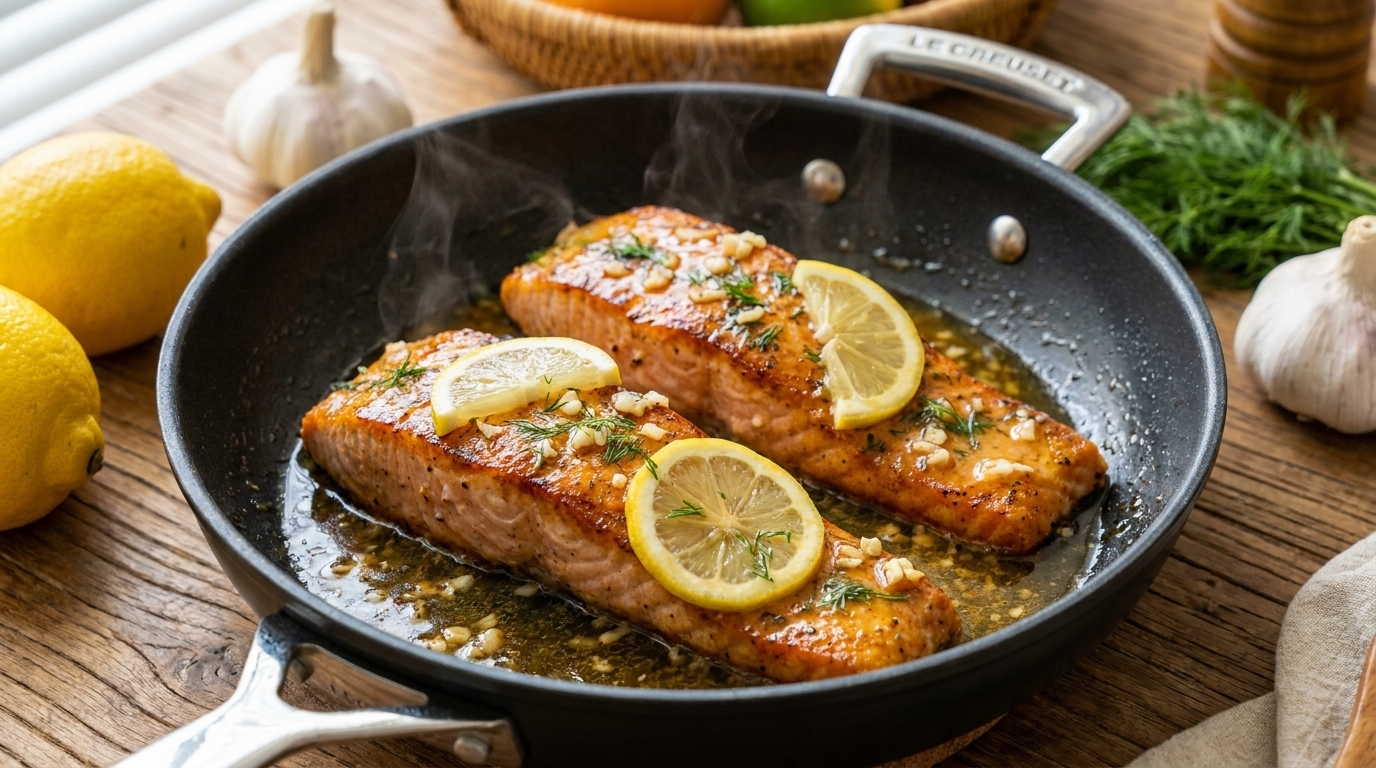 Knoblauch-Zitronen-Butter-Lachs