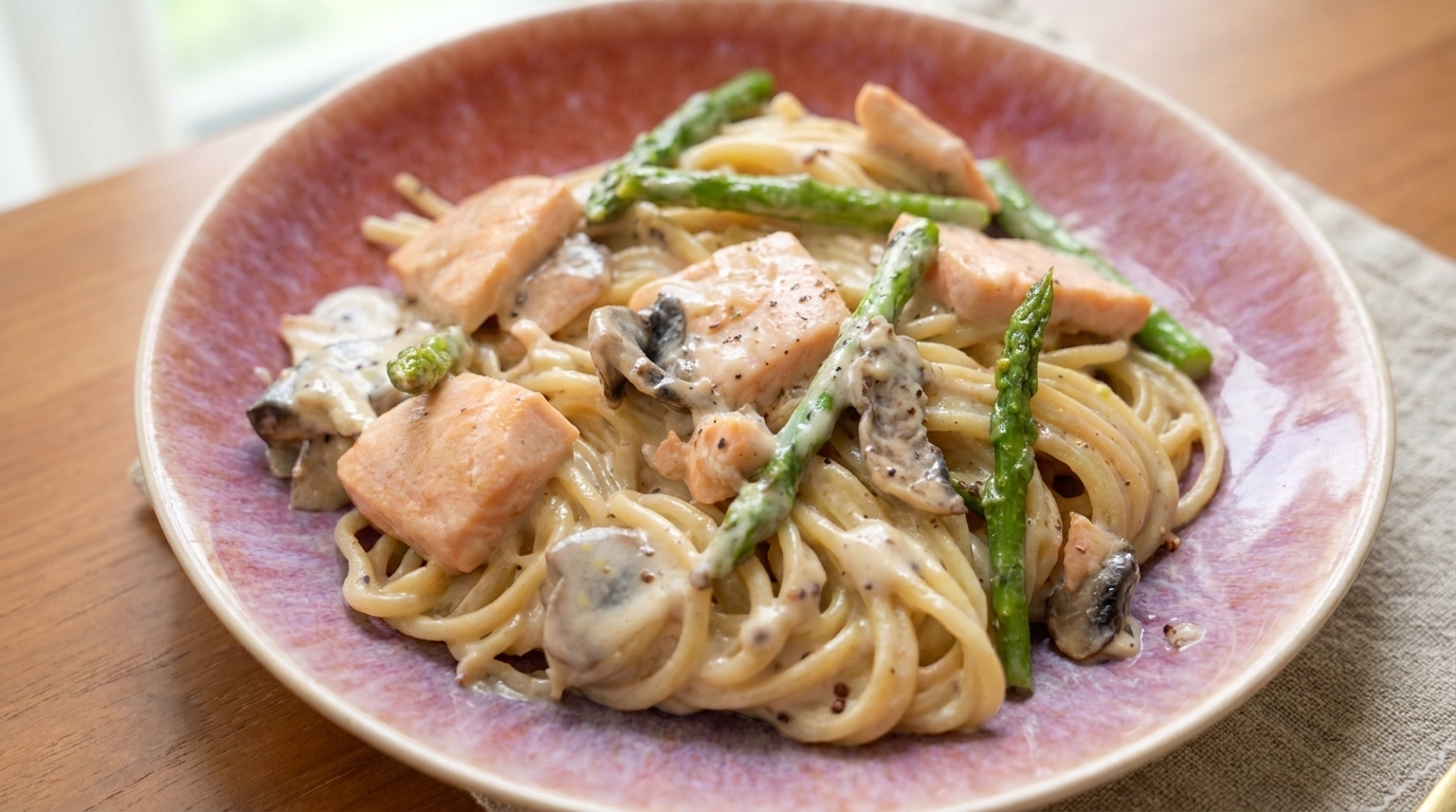 Cremige Lachspasta mit Weißer Soße