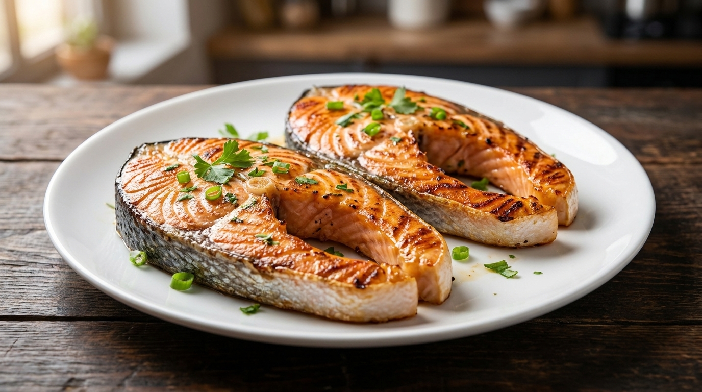 Schneller und einfacher Salzgegrillter Lachs