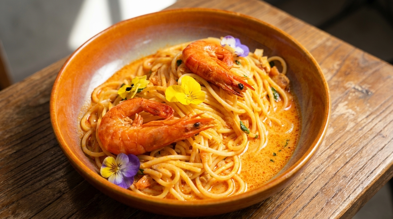 Cremige Thai Tom Yum Pasta