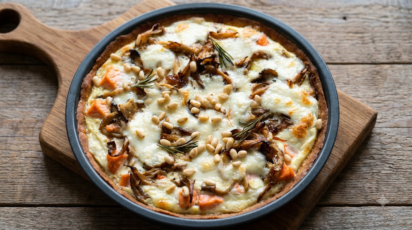 Rustikale Lachs-Pilz-Tarte